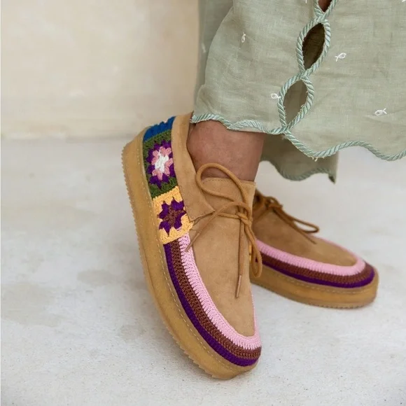 New Laidback London free people shoes size 9 boho crochet - Picture 1 of 8